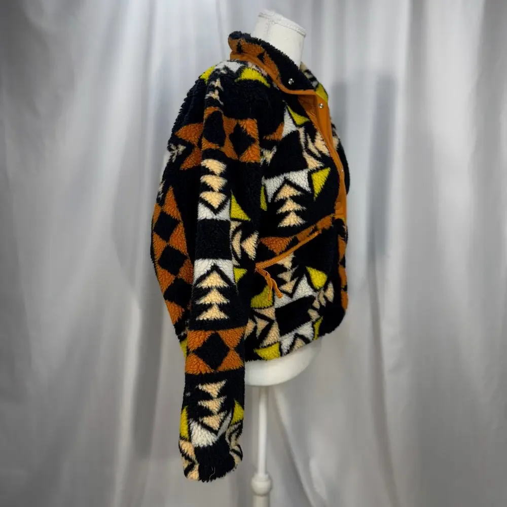 Free People Rocky Ridge Fleece Jacket XS Geometric Tribal Sportif Festival Boho - Picture 9 of 16
